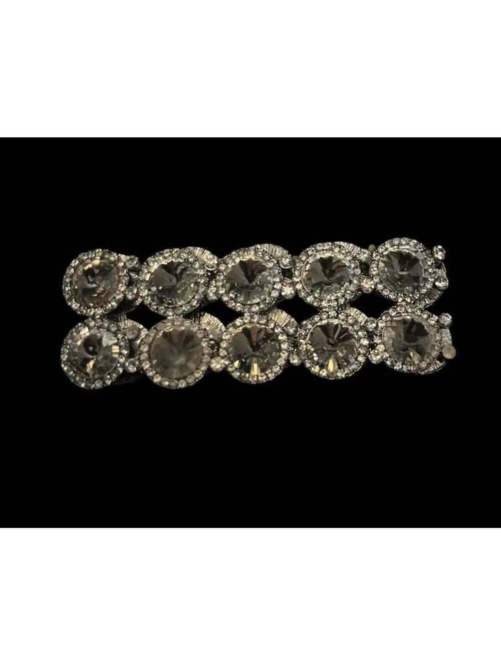 Silver-Tone Rhinestone Stretch Bracelet